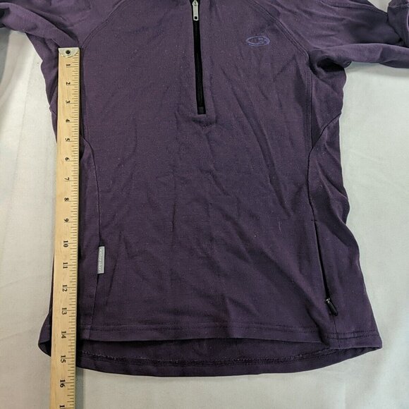 Icebreaker Sport 320 Women XS Merino Purple 1/4 Zip Long Sleeve Shirt Sweater - Picture 10 of 13